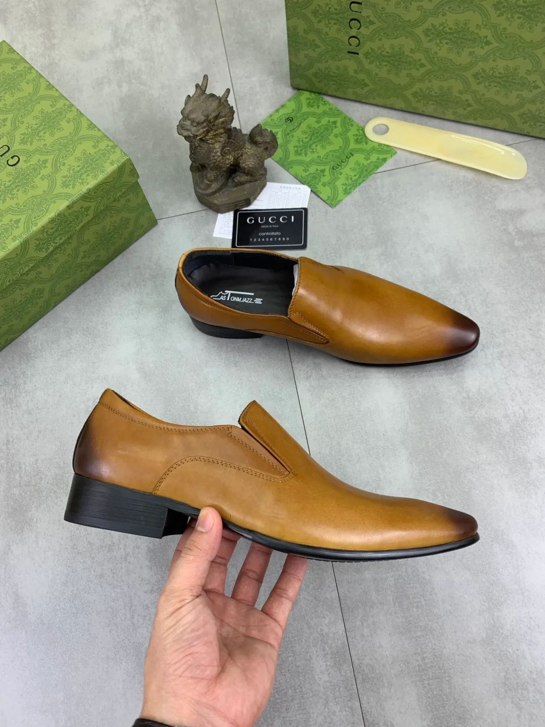Men's Men's Shoes 💰P500 [New Style] 💰💎💎💎 [Gucci] GUCCI high-end men's formal business leather shoes, original order 1:1! Original imported high-end calfskin, original metal buckle, imported first-layer pigskin lining for feet, original high-end outsole, men's shoe size: 38-44